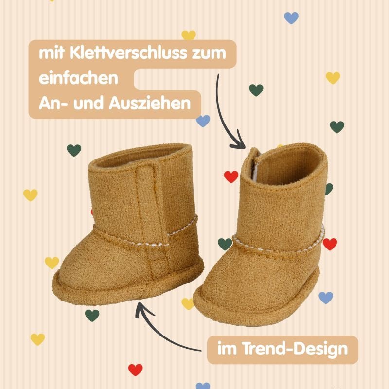 Puppenstiefel Wildleder Optik Gr. 38 - 45 cm - Sausebrause Shop