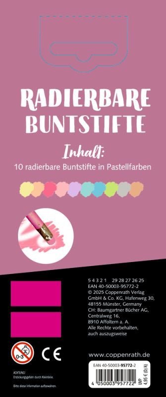 Radierbare Pastell Buntstifte Set – 100 % selbst gemacht - Sausebrause Shop