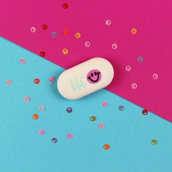 Radiergummi oval Hi Pink Blau - Sausebrause Shop