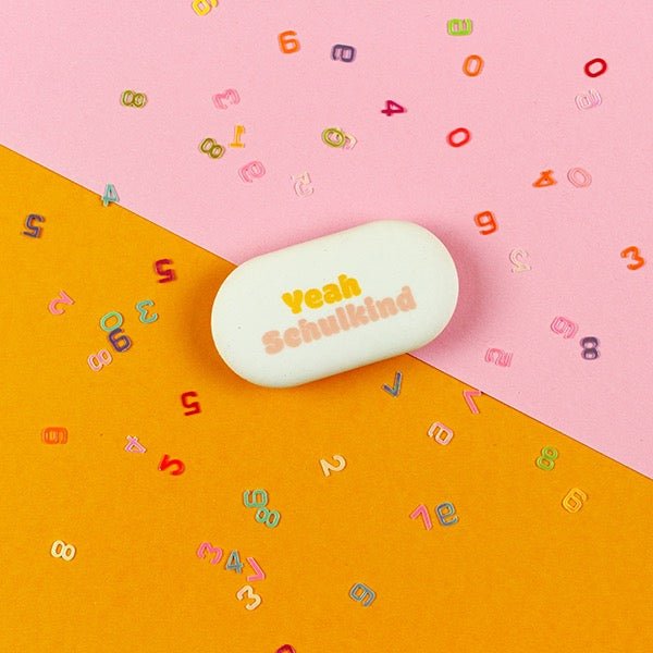 Radiergummi oval Yeah Schulkind Rosa Orange - Sausebrause Shop