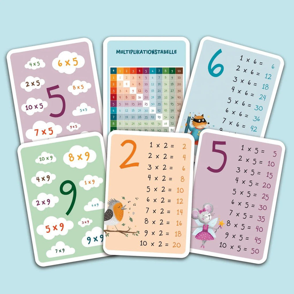 Rüsselfuchs Einmaleinskarten 1–10 – 30 handgezeichnete Lernkarten A6 - Sausebrause Shop