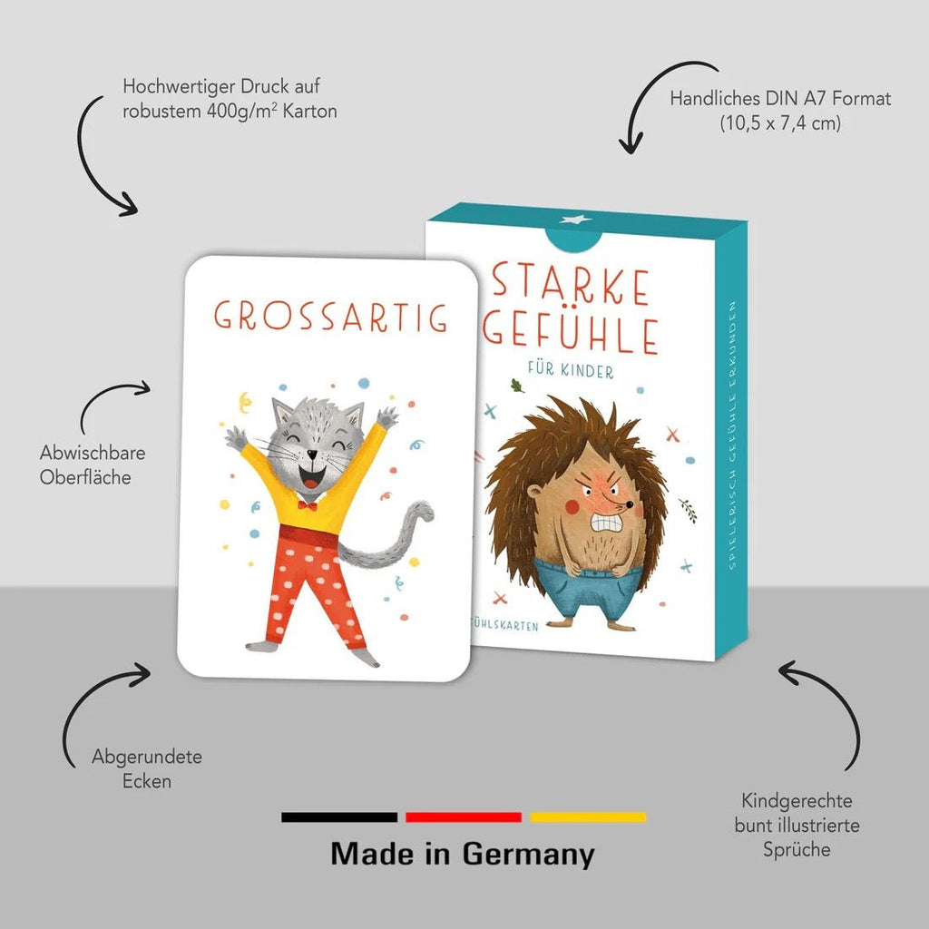 Rüsselfuchs Gefühlskarten Kinder – 40 Emotionskarten, Tiere - Sausebrause Shop