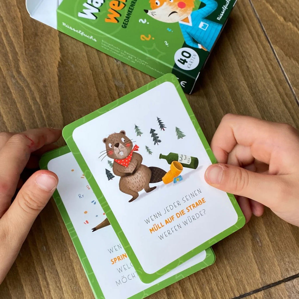 Rüsselfuchs Kartenspiel Was wäre wenn Gedankenreisen für Kinder - Sausebrause Shop