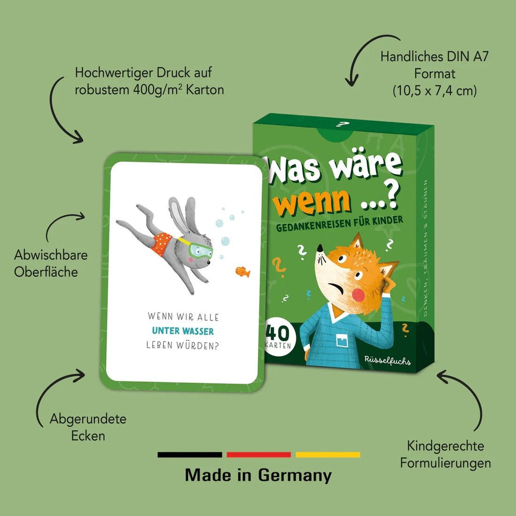 Rüsselfuchs Kartenspiel Was wäre wenn Gedankenreisen für Kinder - Sausebrause Shop