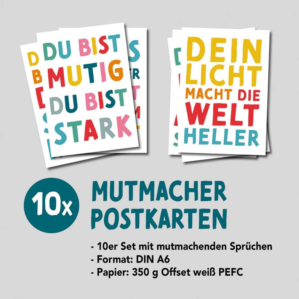 Rüsselfuchs Mutmacher - Kartenset – 10 inspirierende Postkarten DIN A6 - Sausebrause Shop