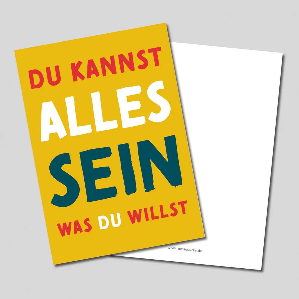Rüsselfuchs Mutmacher Postkarte Du kannst alles sein, was du willst A6 - Sausebrause Shop