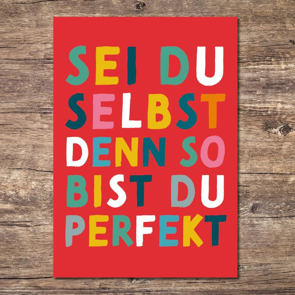 Rüsselfuchs Mutmacher Postkarte Sei du selbst, denn so bist du perfekt A6 - Sausebrause Shop