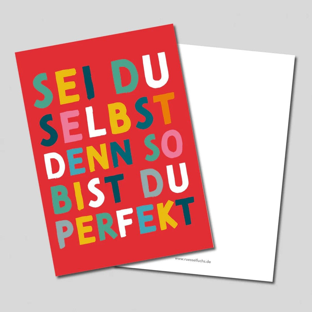 Rüsselfuchs Mutmacher Postkarte Sei du selbst, denn so bist du perfekt A6 - Sausebrause Shop