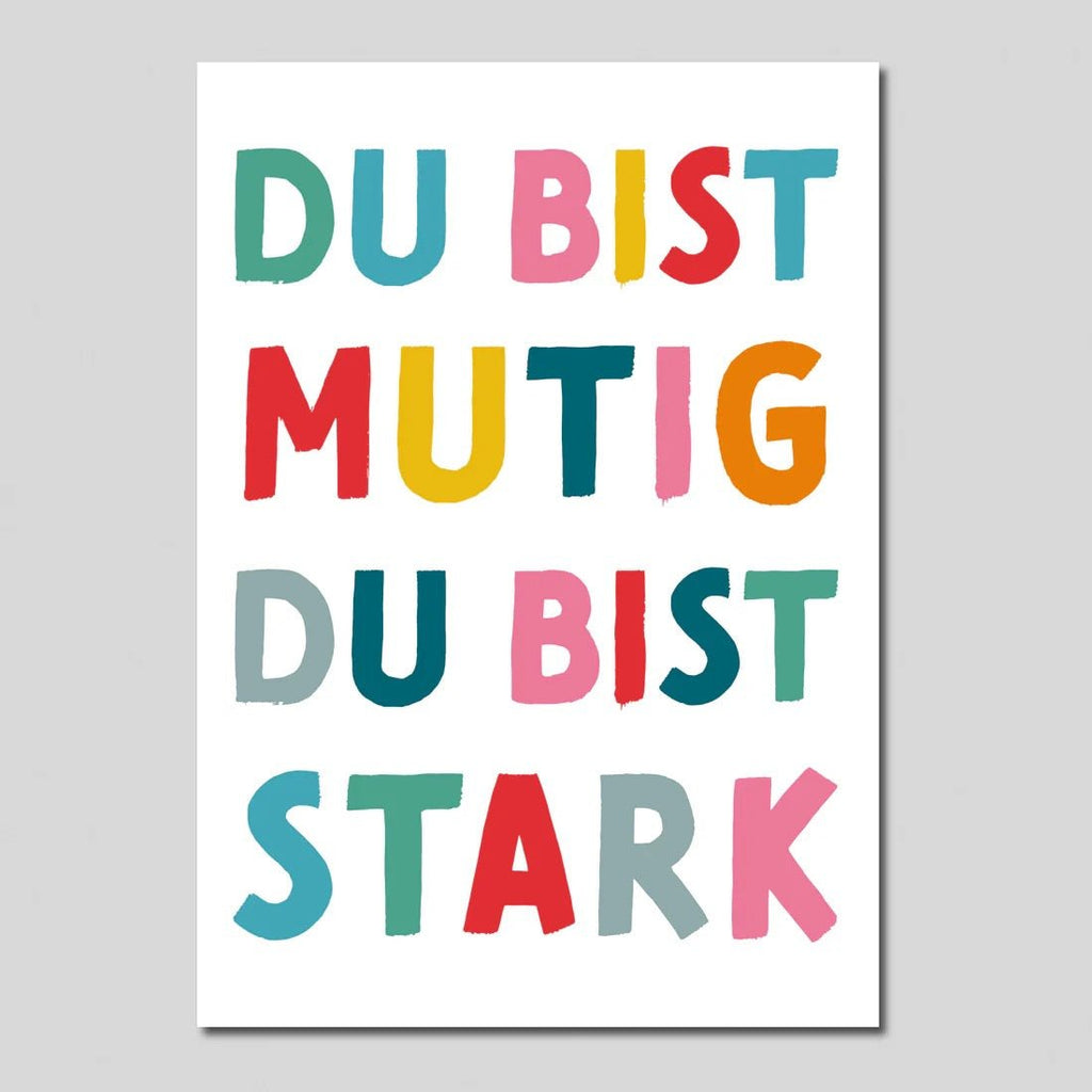 Rüsselfuchs Postkarte „Du bist mutig, du bist stark“ – Mutmacherkarte DIN A6 - Sausebrause Shop