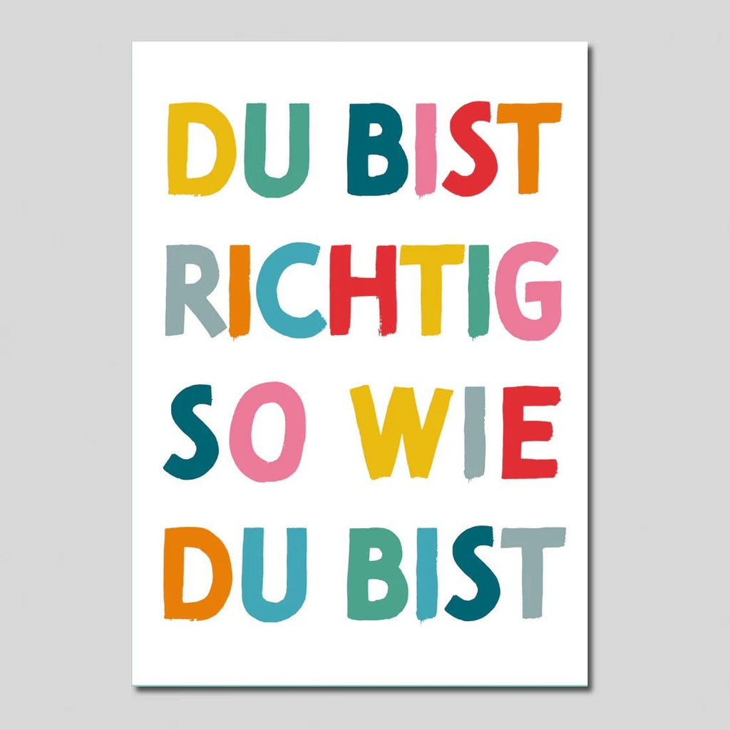 Rüsselfuchs Postkarte „Du bist richtig so wie du bist“ – Mutmacherkarte DIN A6 - Sausebrause Shop