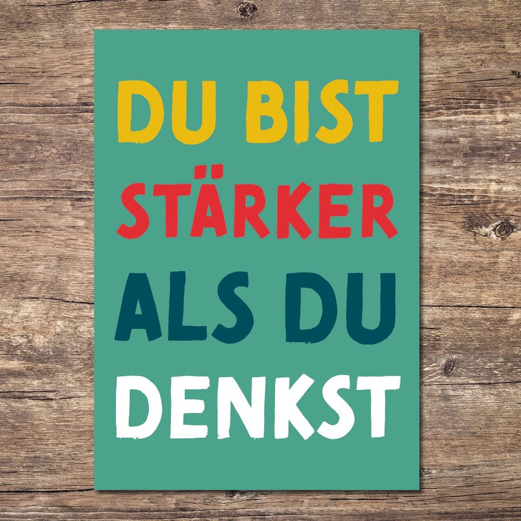Rüsselfuchs Postkarte „Du bist stärker, als du denkst“ – Mutmacherkarte DIN A6 - Sausebrause Shop