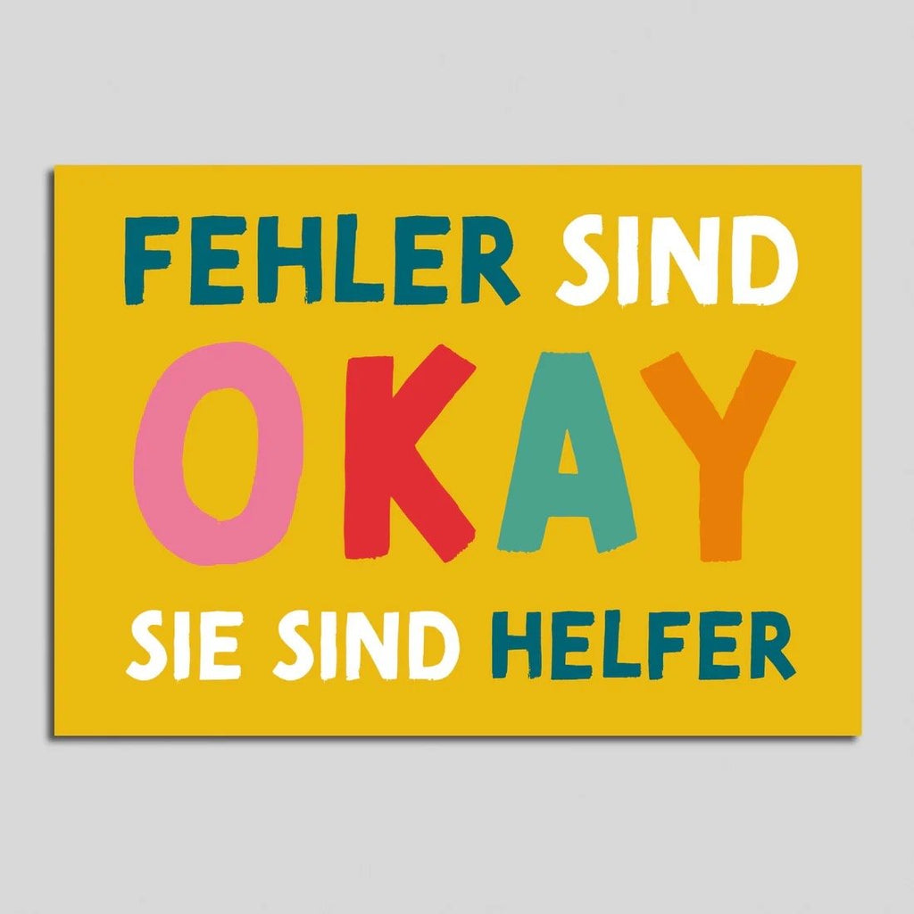 Rüsselfuchs Postkarte „Fehler sind okay, sie sind Helfer“ – Mutmacherkarte DIN A6 - Sausebrause Shop
