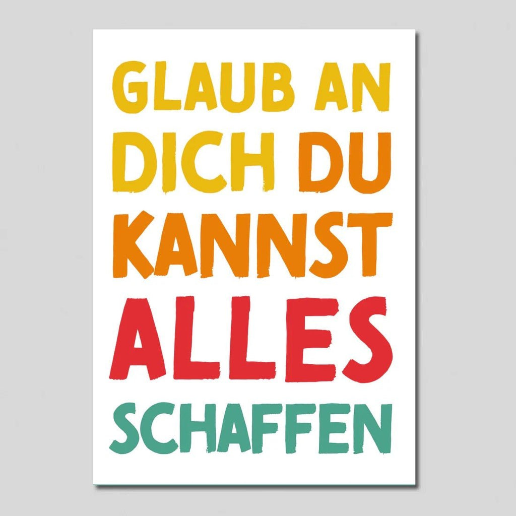 Rüsselfuchs Postkarte „Glaub an dich – du kannst alles schaffen“ – Mutmacherkarte | DIN A6 - Sausebrause Shop