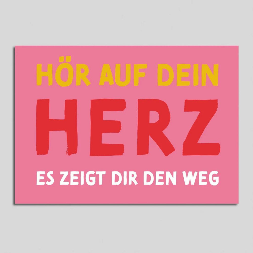 Rüsselfuchs Postkarte „Hör auf dein Herz, es zeigt dir den Weg“ – Mutmacherkarte DIN A6 - Sausebrause Shop