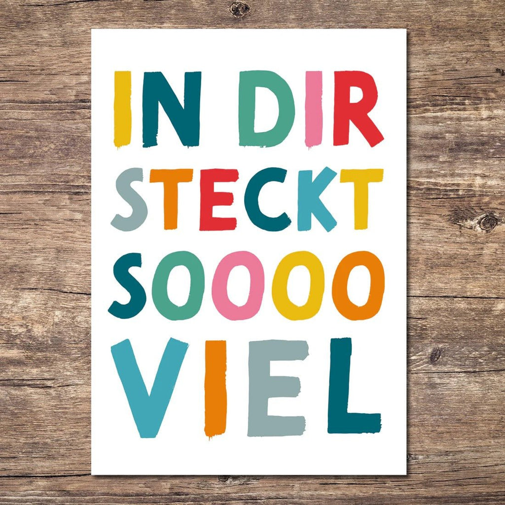Rüsselfuchs Postkarte „In dir steckt sooo viel“ – Mutmacherkarte DIN A6 - Sausebrause Shop