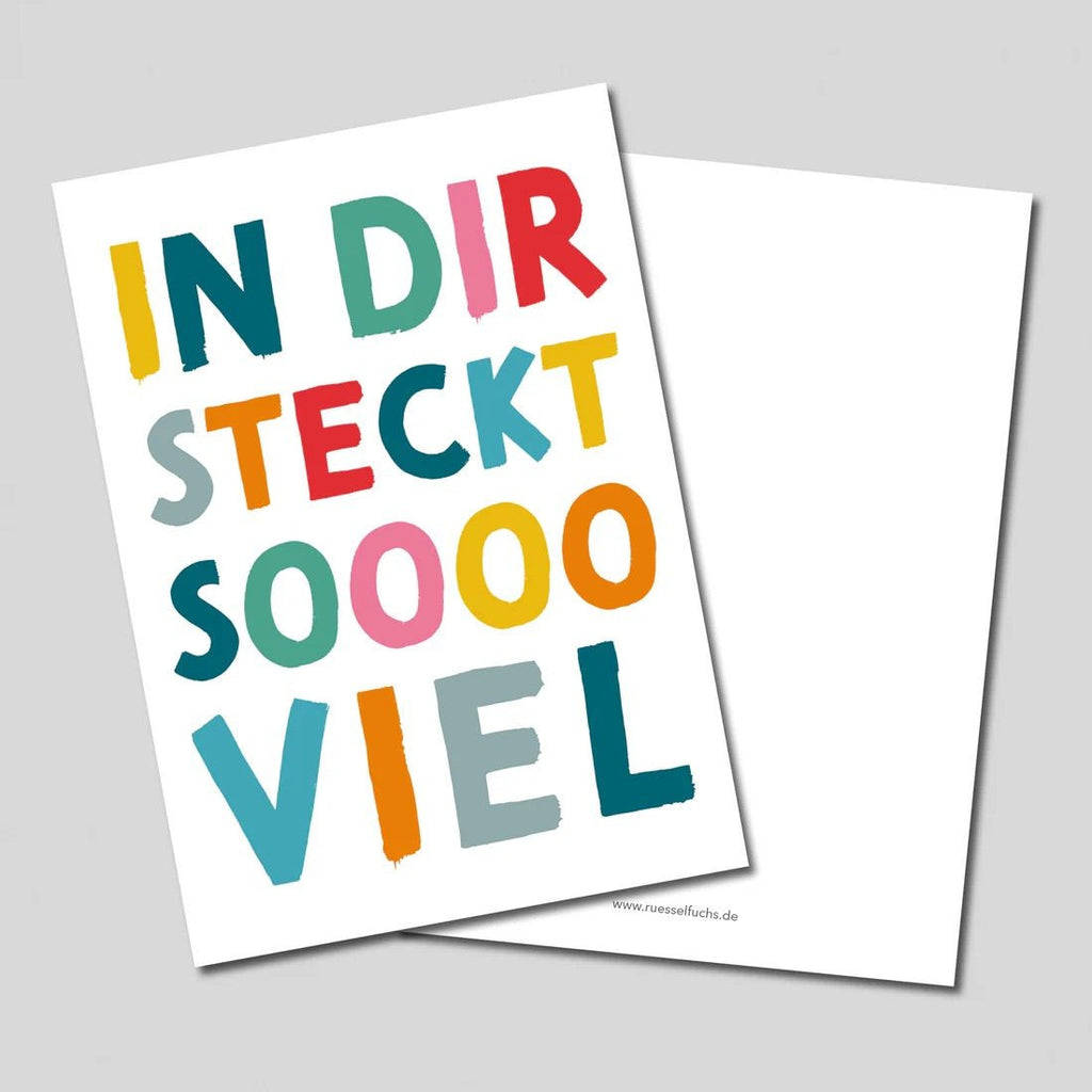 Rüsselfuchs Postkarte „In dir steckt sooo viel“ – Mutmacherkarte DIN A6 - Sausebrause Shop
