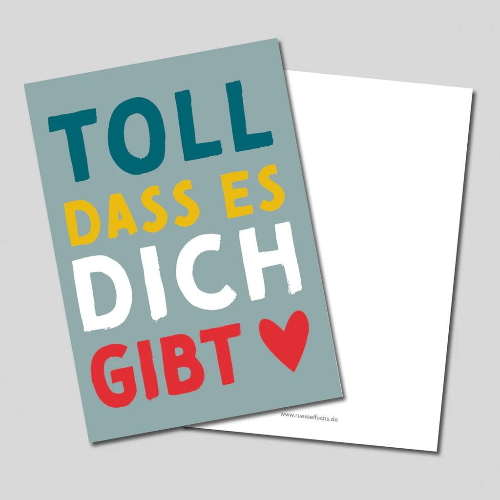 Rüsselfuchs Postkarte „Toll, dass es dich gibt“ – Mutmacherkarte DIN A6 - Sausebrause Shop