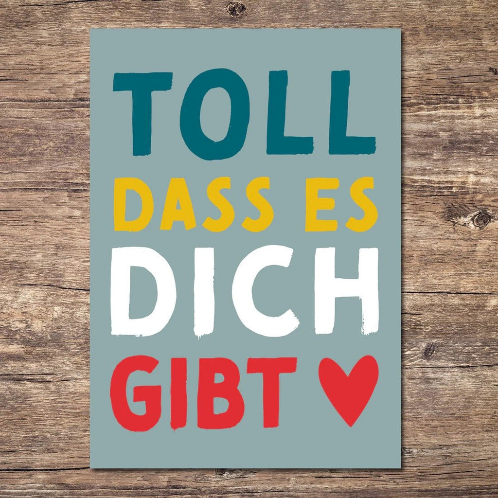 Rüsselfuchs Postkarte „Toll, dass es dich gibt“ – Mutmacherkarte DIN A6 - Sausebrause Shop