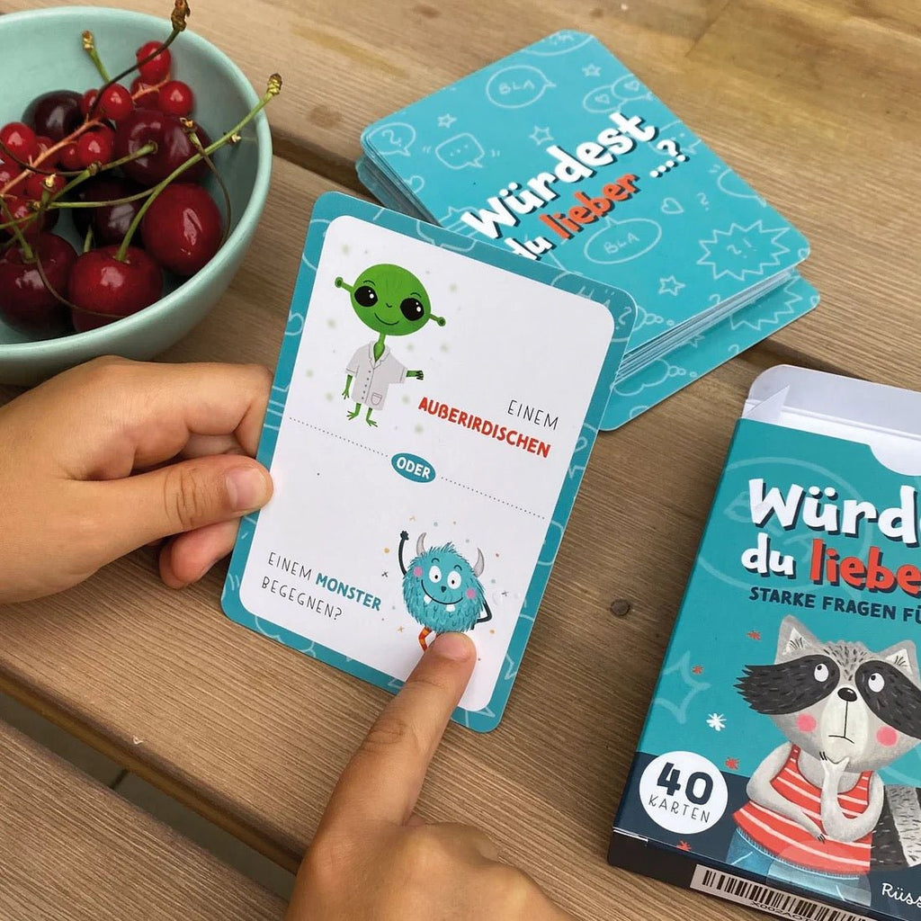 Rüsselfuchs Spiel „Würdest du lieber…?“ – Fragen für Kinder - Sausebrause Shop