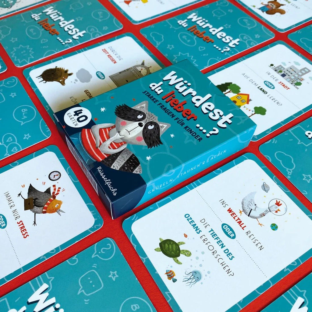 Rüsselfuchs Spiel „Würdest du lieber…?“ – Fragen für Kinder - Sausebrause Shop