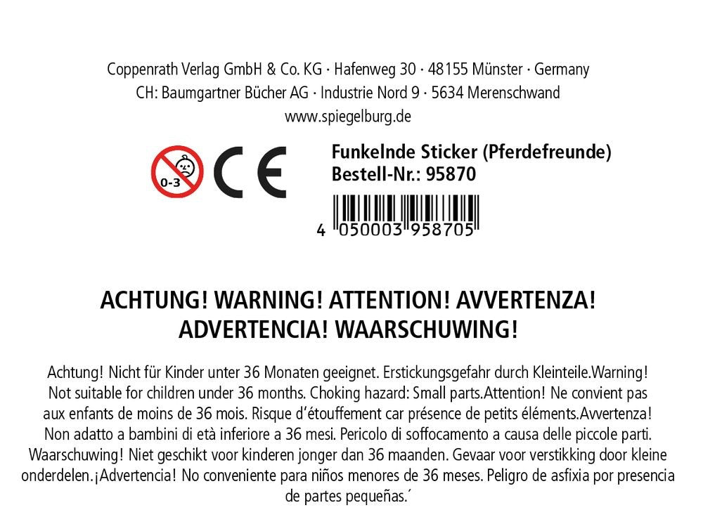 Spiegelburg Funkelnde Sticker Pferdefreunde - Sausebrause Shop