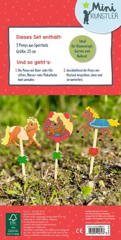 Spiegelburg Holzponys zum Bemalen Mini Künstler Set - Sausebrause Shop