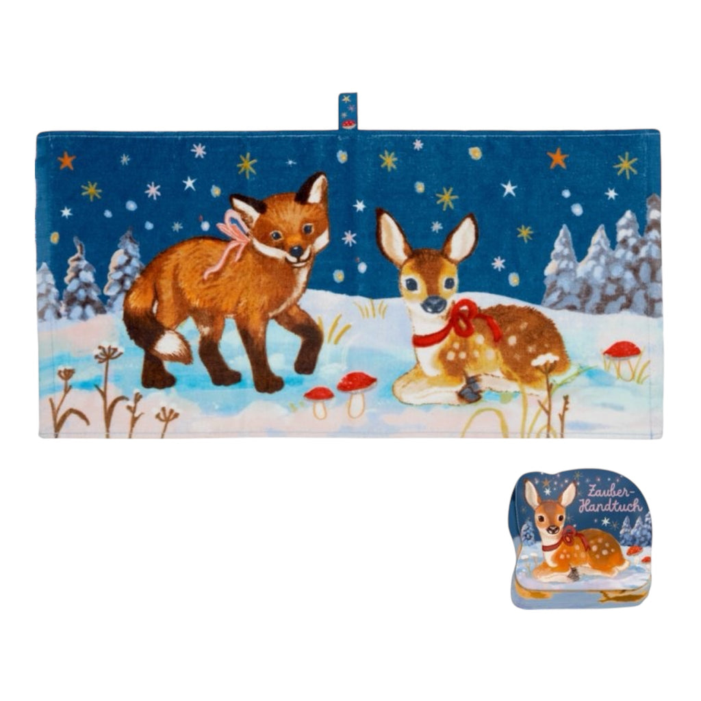Spiegelburg Zauberhandtuch Wintertiere im Weihnachtswald - Sausebrause Shop