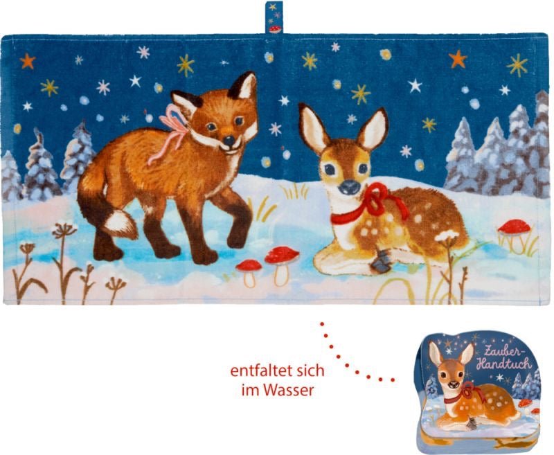 Spiegelburg Zauberhandtuch Wintertiere im Weihnachtswald - Sausebrause Shop