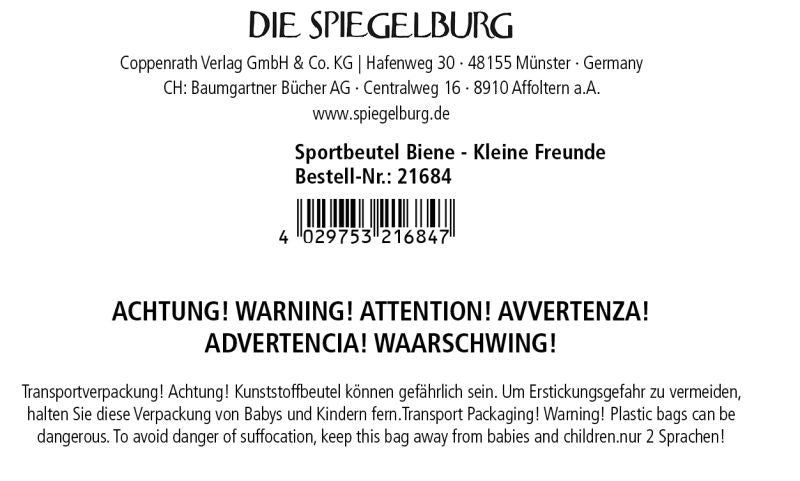 Sportbeutel Biene – Kleine Freunde Turnbeutel 26 × 32 cm - Sausebrause Shop
