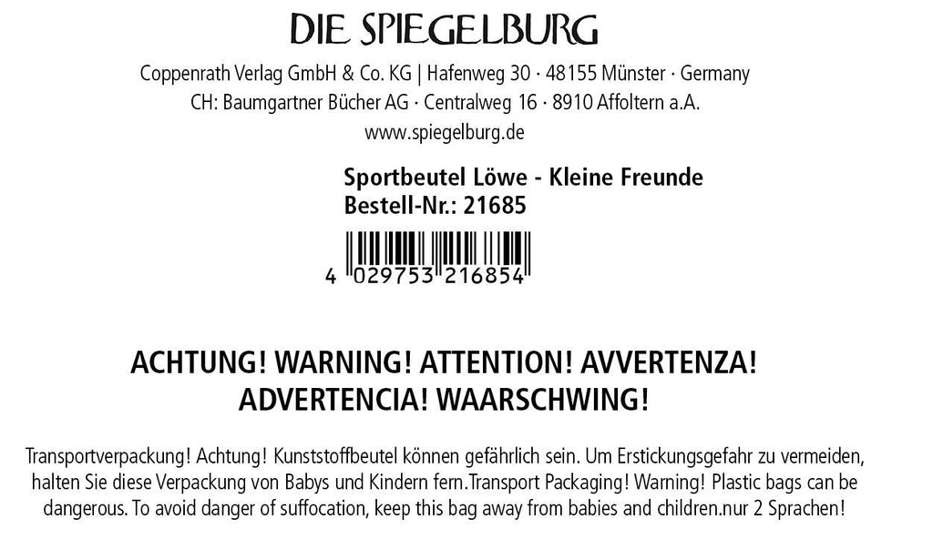 Sportbeutel Löwe – Kleine Freunde Turnbeutel 26 x 32 cm - Sausebrause Shop