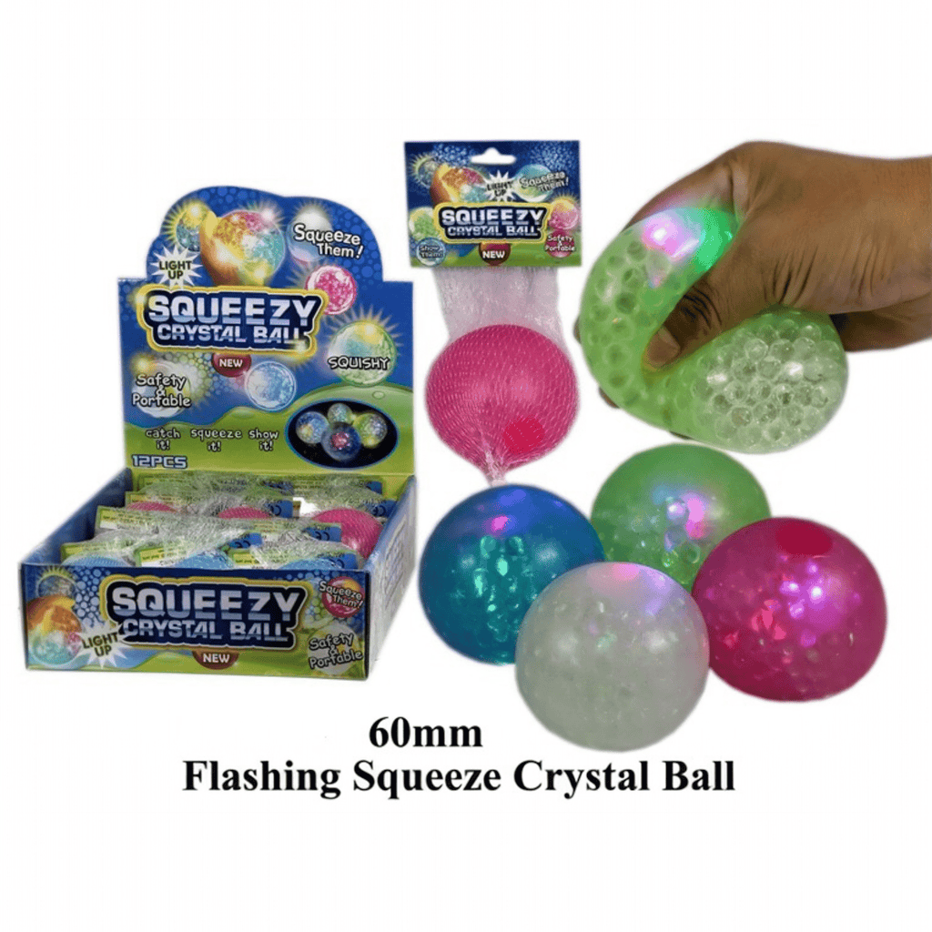 Squeezy Crystal Ball mit Licht Quetschball Ø 7 cm - Sausebrause Shop