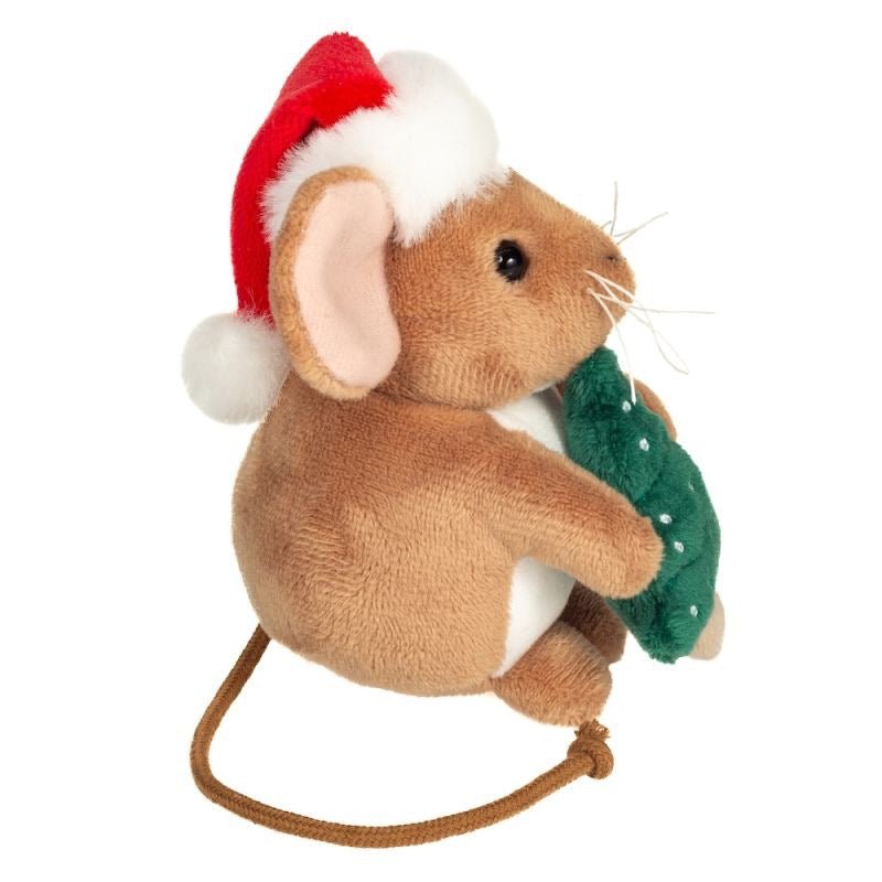 Teddy Hermann – Weihnachtsmaus 11 cm – mit Tannenbaum - Sausebrause Shop