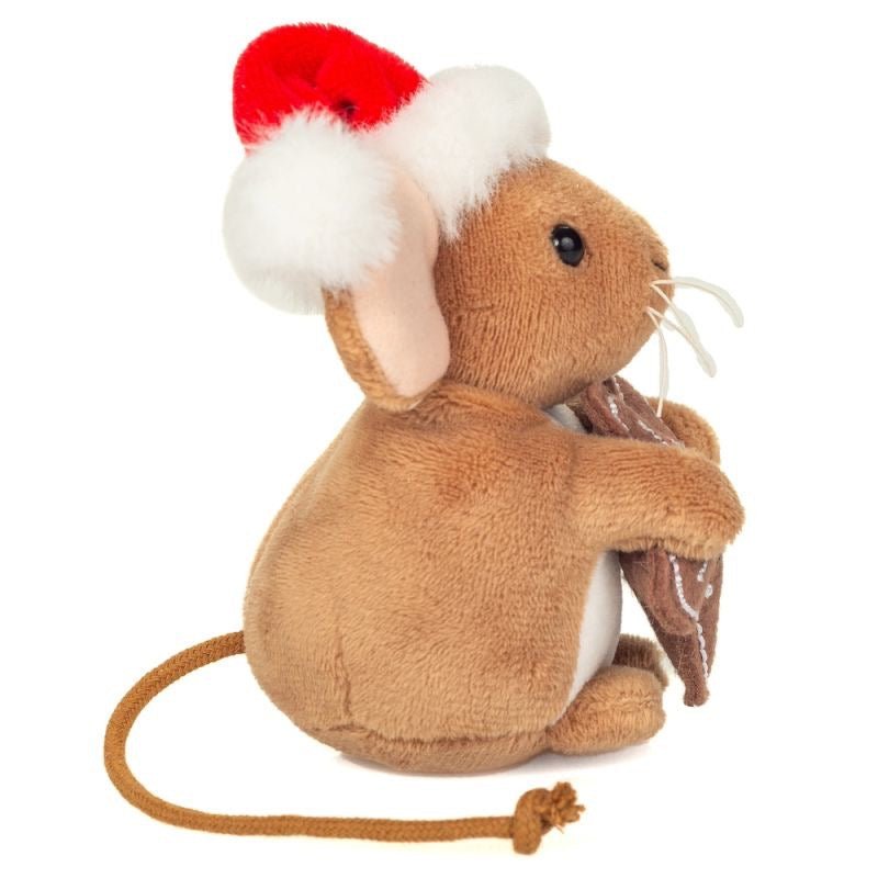 Teddy Hermann – Weihnachtsmaus mit Keks 11 cm – Plüschtier - Sausebrause Shop