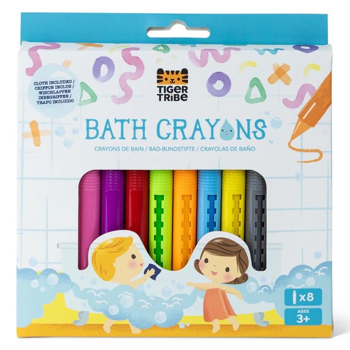 Tiger Tribe Bath Crayons – 8 Stifte mit Reinigungstuch | ab 3 Jahren - Sausebrause Shop