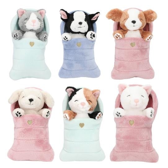TOPModel Plüsch Hunde und Katzen im Schlafsack – Kuschelfreunde zum Liebhaben - Sausebrause Shop