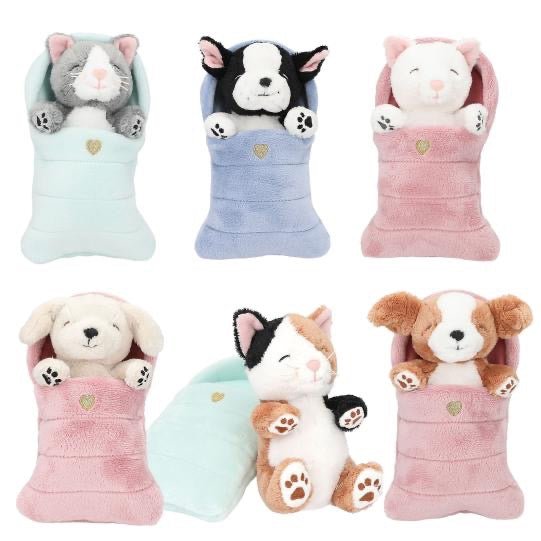 TOPModel Plüsch Hunde und Katzen im Schlafsack – Kuschelfreunde zum Liebhaben - Sausebrause Shop