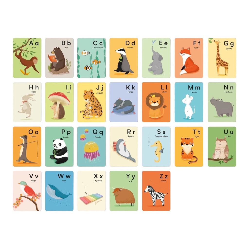 54 Illustration Schulanfang ABC-Kartenset Tieralphapet - Sausebrause Shop