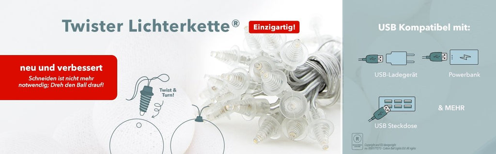 COTTON BALL LIGHTS LICHTERKETTE WEISS - Sausebrause Shop