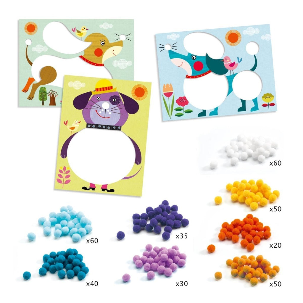 Djeco Bastelpackung Hunde für Kinder von 3-6 Jahren - Sausebrause Shop