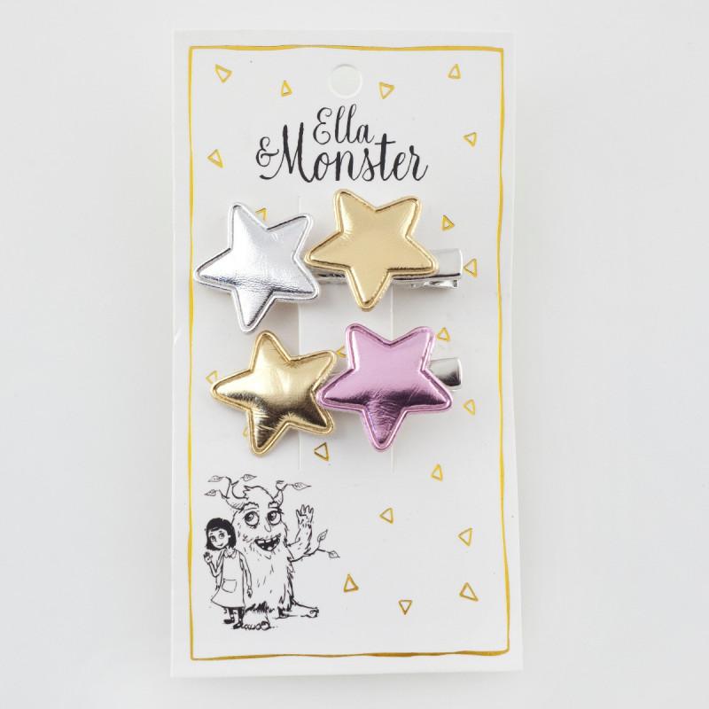 Ella & Monster Kinder Haarspange mit Sternen Metallic Effekt - Sausebrause Shop