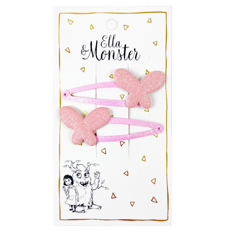 Ella & Monster Haarspangen Pink Butterfly, 2-er Set - Sausebrause Shop