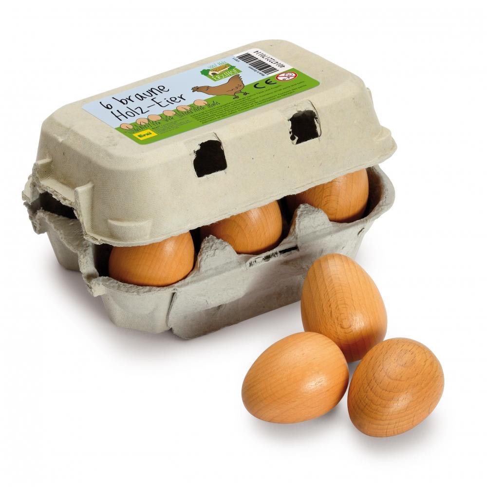 Erzi Spielzeuglebensmittel Eier braun im Karton - Sausebrause Shop