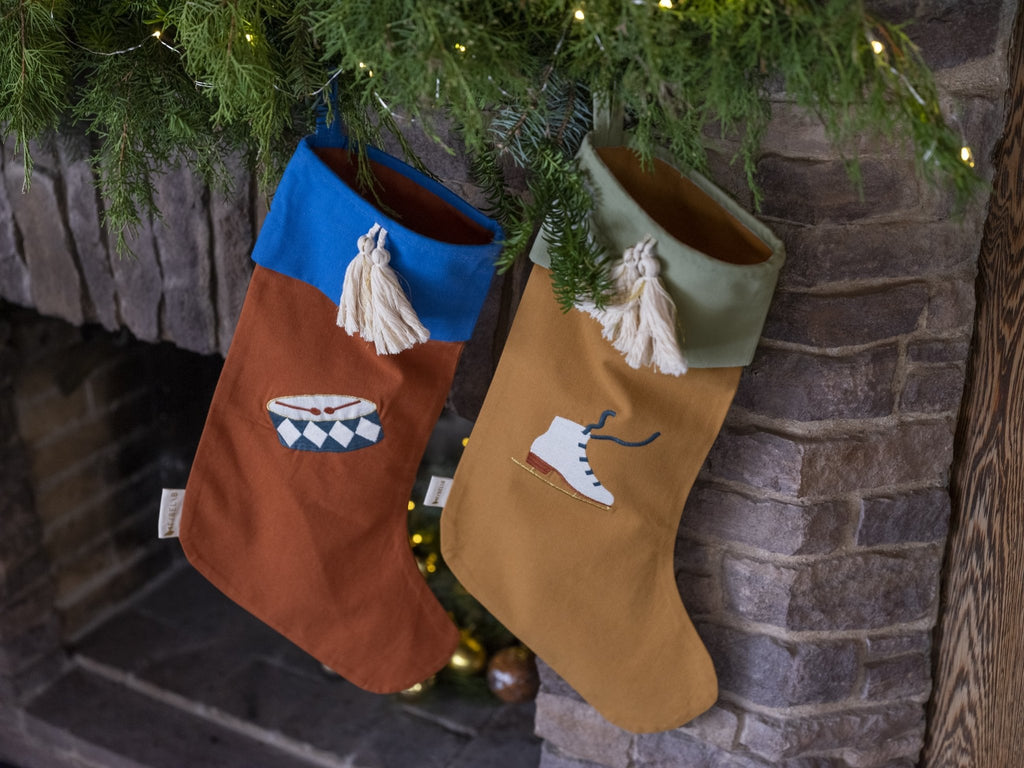 Fabelab Christmas Stocking embroidery - Ochre - Sausebrause Shop