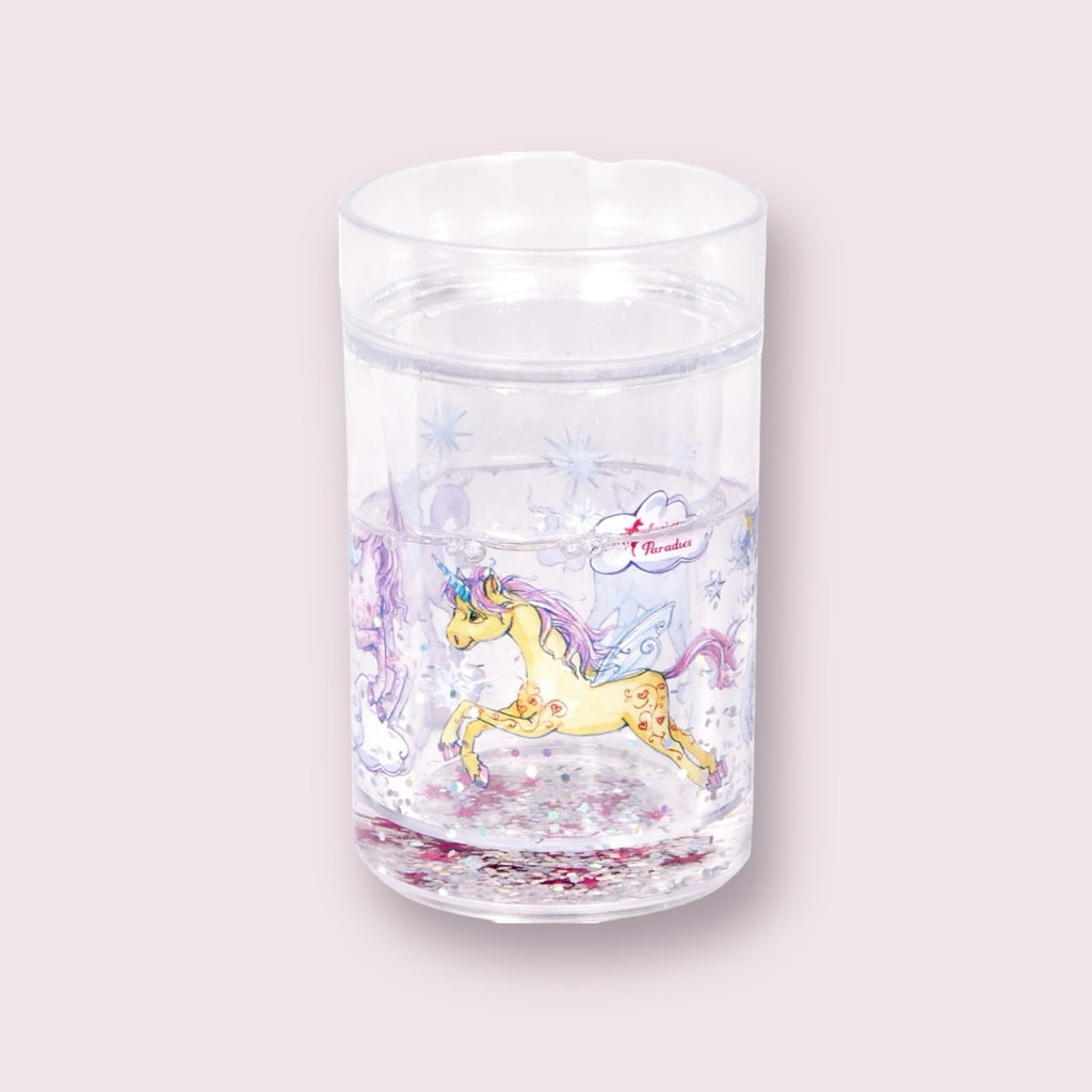 Glitzerbecher mit Schwimmelementen Einhorn Paradies - Sausebrause Shop