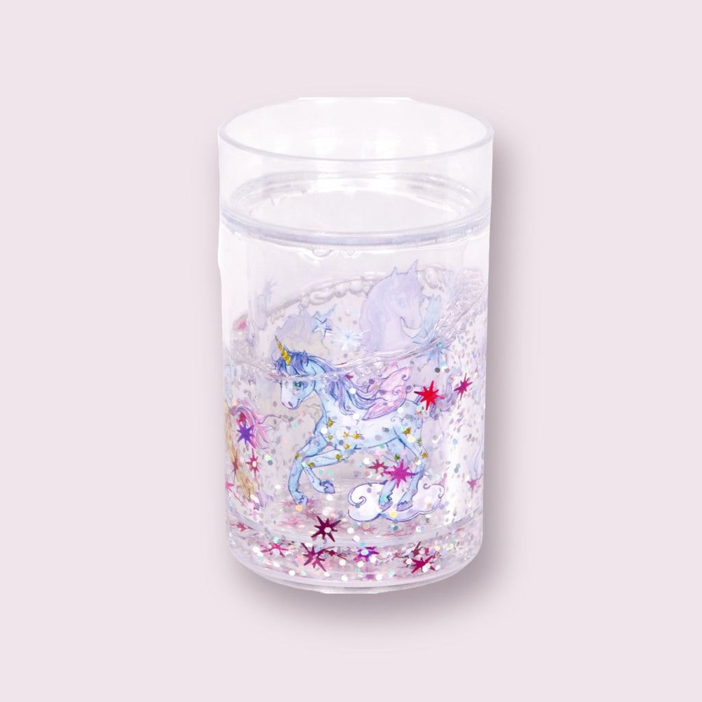 Glitzerbecher mit Schwimmelementen Einhorn Paradies - Sausebrause Shop