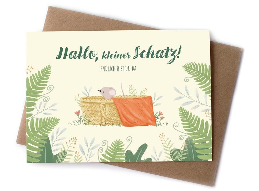 GRUßKARTE HALLO KLEINER SCHATZ - Sausebrause Shop