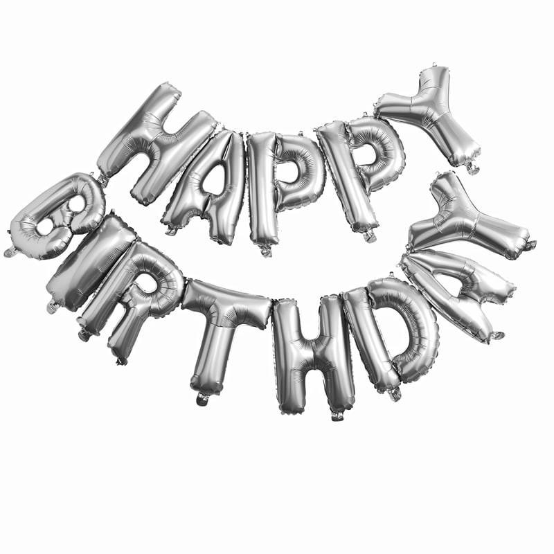 HAPPY BIRTHDAY-BALLON SILBER - Sausebrause Shop