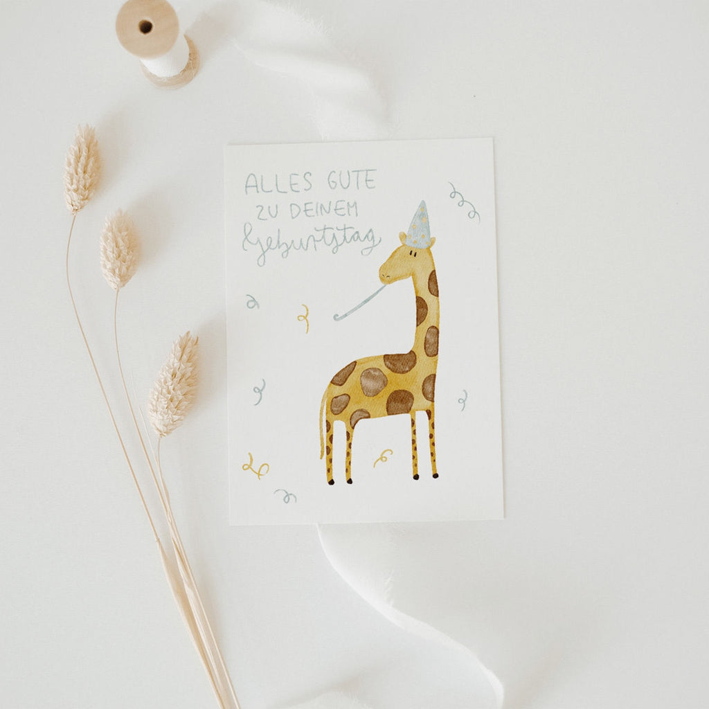Hej Hanni Postkarte Geburtstag Giraffe - Sausebrause Shop