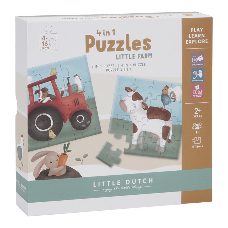 Little Dutch 4 in 1 Puzzle Set Little Farm - Sausebrause Shop