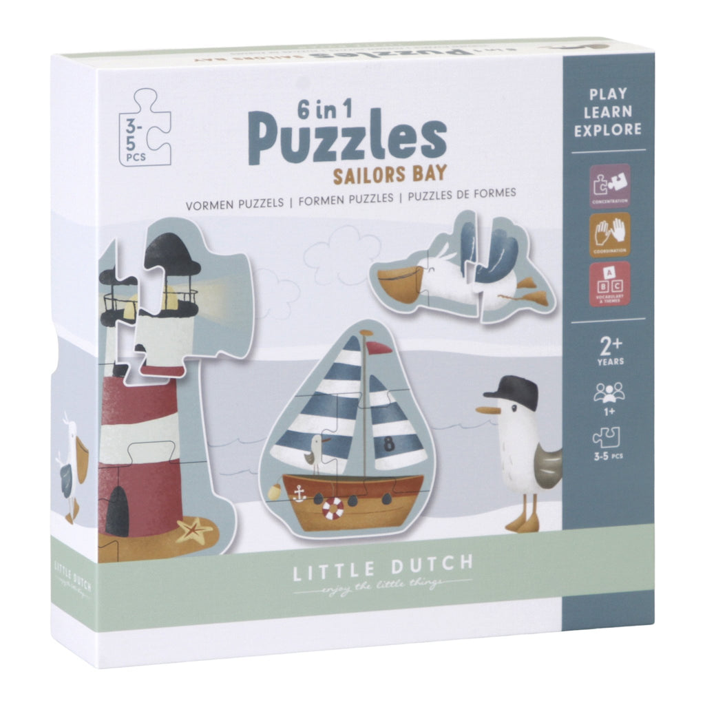Little Dutch 6 in 1 Formen Puzzle Sailors Bay - Sausebrause Shop